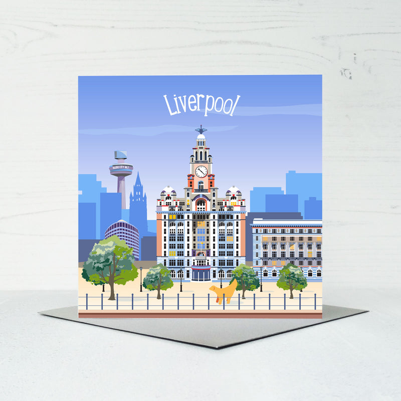 Liverpool Liver Building Greeting Card