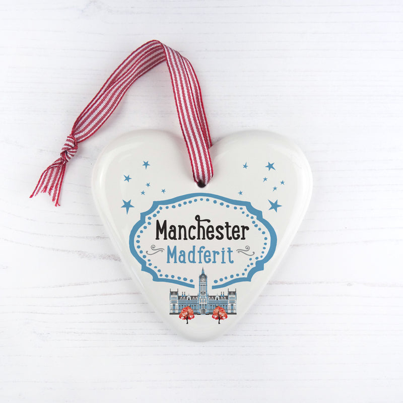 Manchester China Heart Hanging Decoration