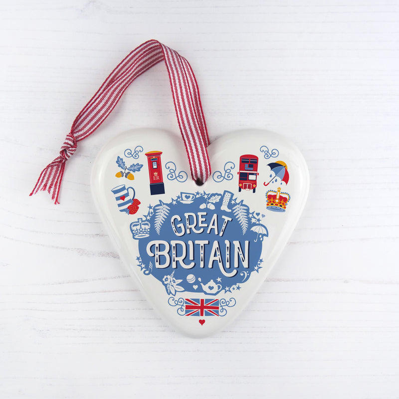 Great Britain China Heart Hanging Decoration