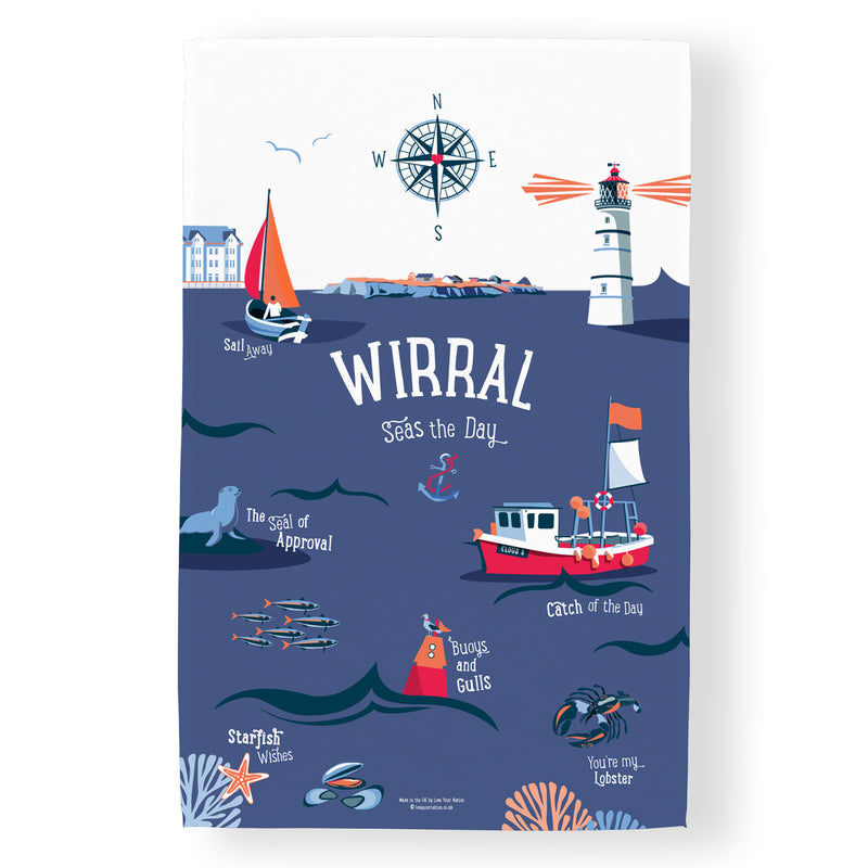 Wirral Seas the Day Tea Towel