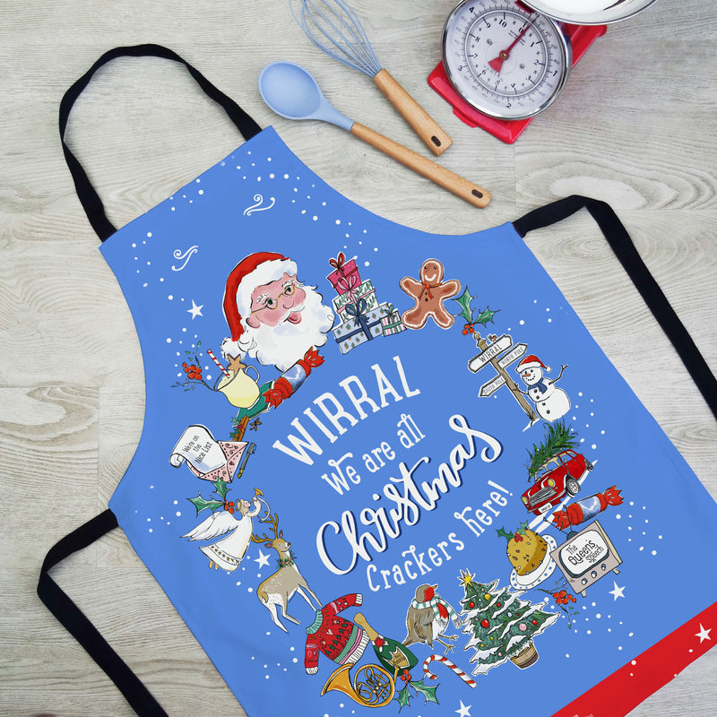 'We're Christmas Crackers' Wirral Apron